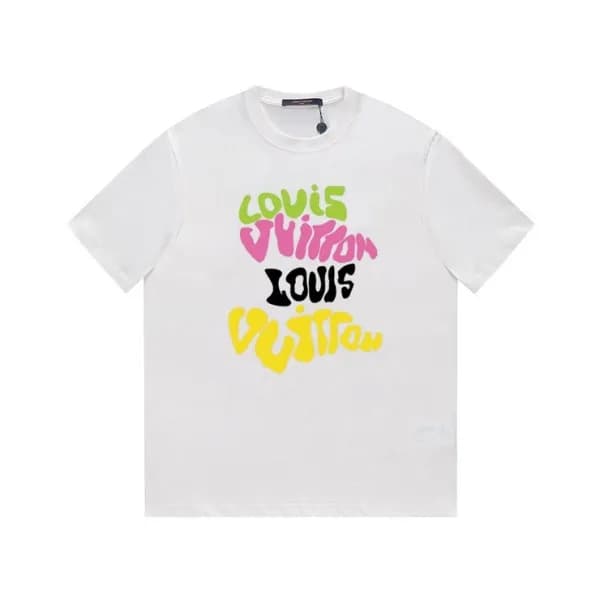 루이비통 남성 크루넥 화이트 반팔티 - Louis vuitton Mens White Sho… - 1