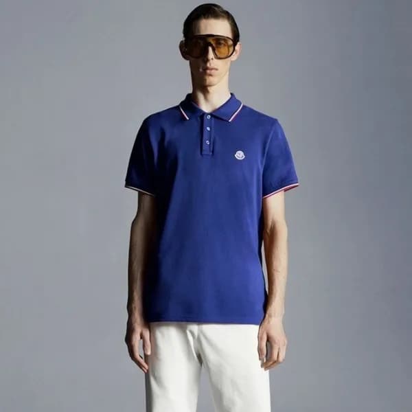 몽클레어 남성 블루 폴로 반팔티 - Moncler Mens Blue Tshirts - mo… - 1