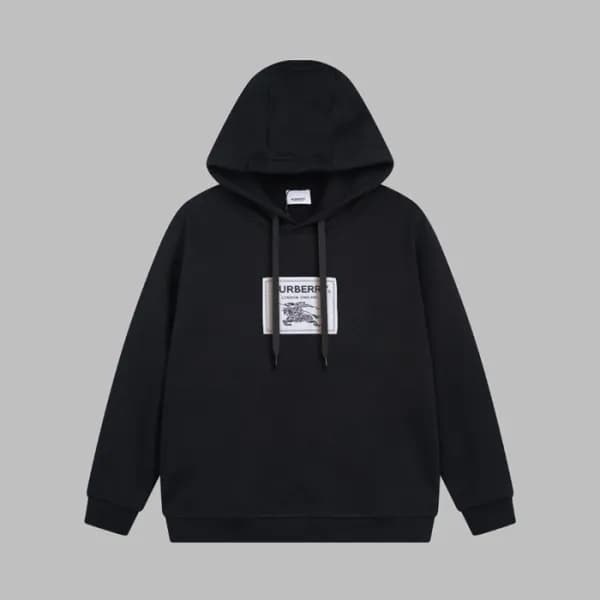 버버리 남성 블랙 후드티 - Burberry Mens Black Hoodie - bu266… - 1
