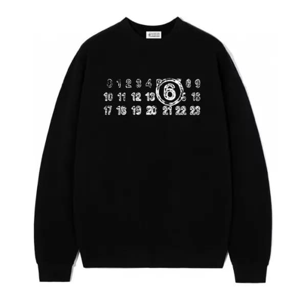메종 마르지엘라 남성 블랙 맨투맨 - Maison Margiela Mens Black T… - 1
