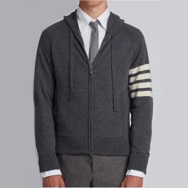 톰브라운 남성 캐쥬얼 그레이 후드티 - Thom Browne Mens Gray Hoodie… - 1
