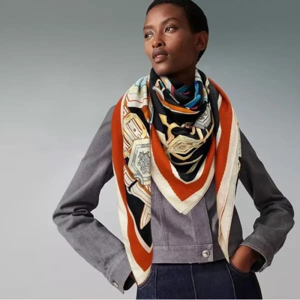 에르메스 여성 블랙 스카프 - Hermes Womens Black Scarf - he429… - 1
