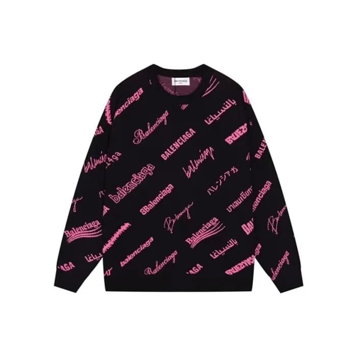 발렌시아가 남성 블랙 크루넥 니트 - Balenciaga Mens Black Knits -… - 1