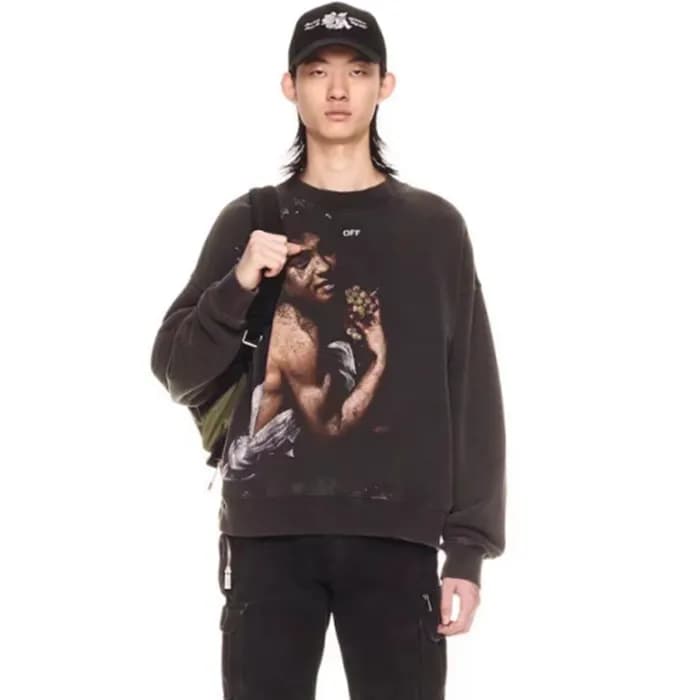 오프화이트 남성 모던 블랙 맨투맨 - Off-white Mens Black Tshirts … - 1