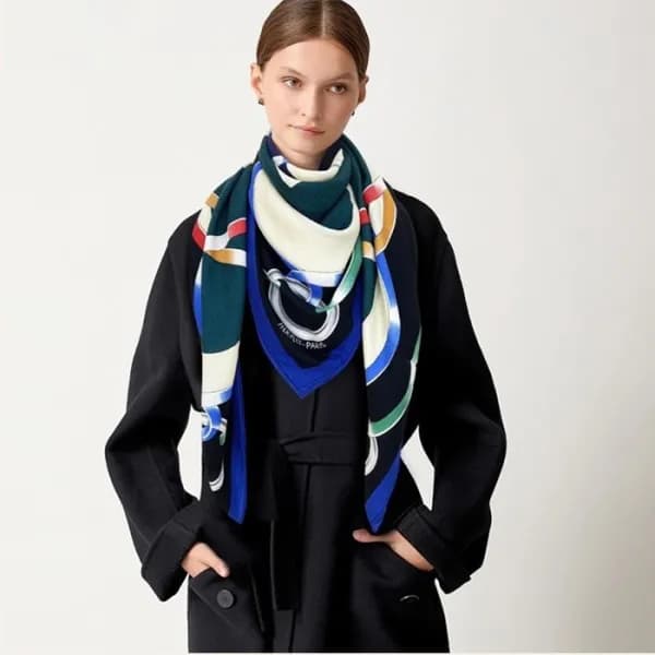 에르메스 여성 블루 스카프 - Hermes Womens Blue Scarf - he514x - 1