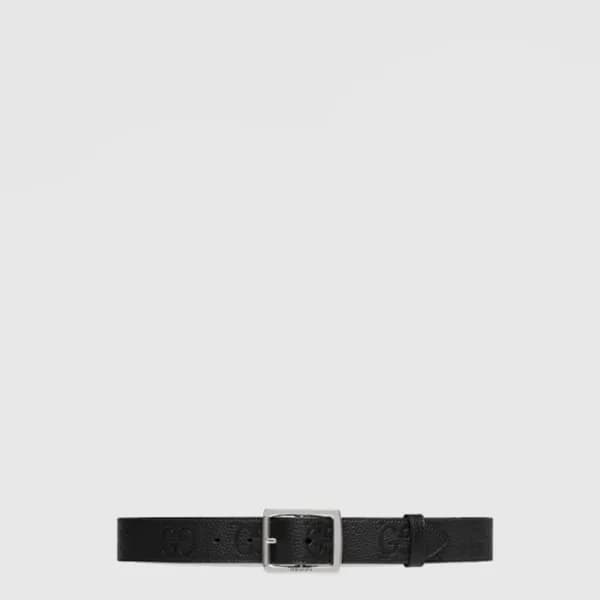 구찌 남성 GG 로고 가죽 벨트 - Gucci Mens GG Logo Leather Bel… - 1