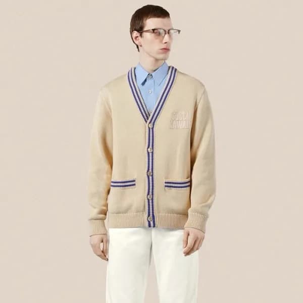 구찌 남성 아이보리 브이넥 가디건 - Gucci Mens Ivory Cardigan - g… - 1