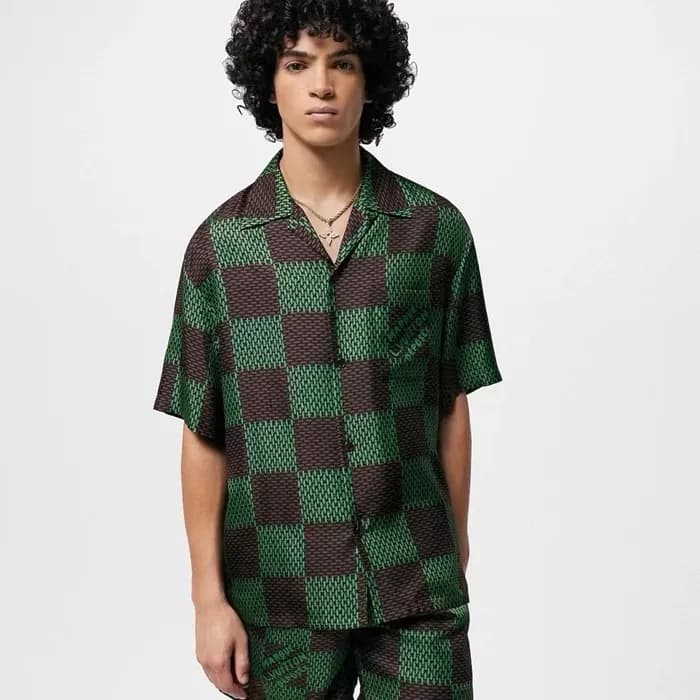 루이비통 남성 그린 반팔 셔츠 - Louis vuitton Mens Green Shirts… - 1