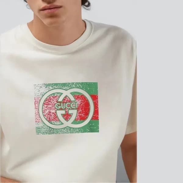 구찌 남/녀 화이트 티셔츠 - Gucci Unisex White Tshirts - guc6… - 1