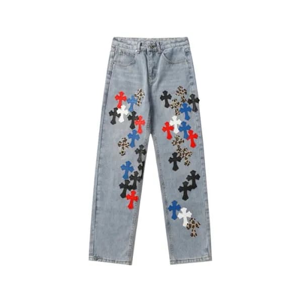 크롬하츠 남성 블루 청바지 - Chrom Hearts Mens Blue Jeans - ch… - 1