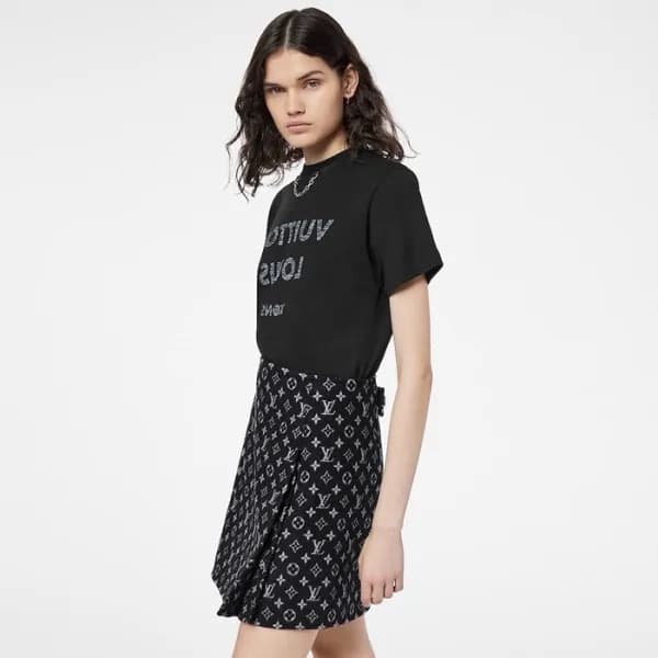 루이비통 여성 블랙 반팔티 - Louis vuitton Womens Black Tshirt… - 1