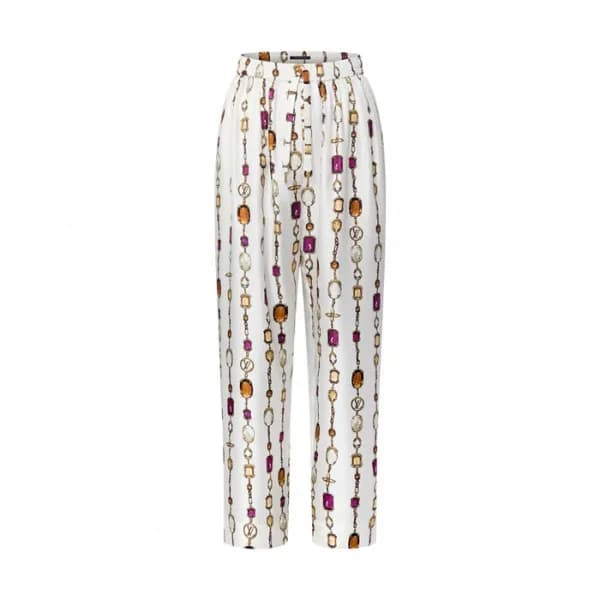 루이비통 여성 네크리스 프린트 파자마 팬츠 - Louis vuitton Womens Nec… - 1