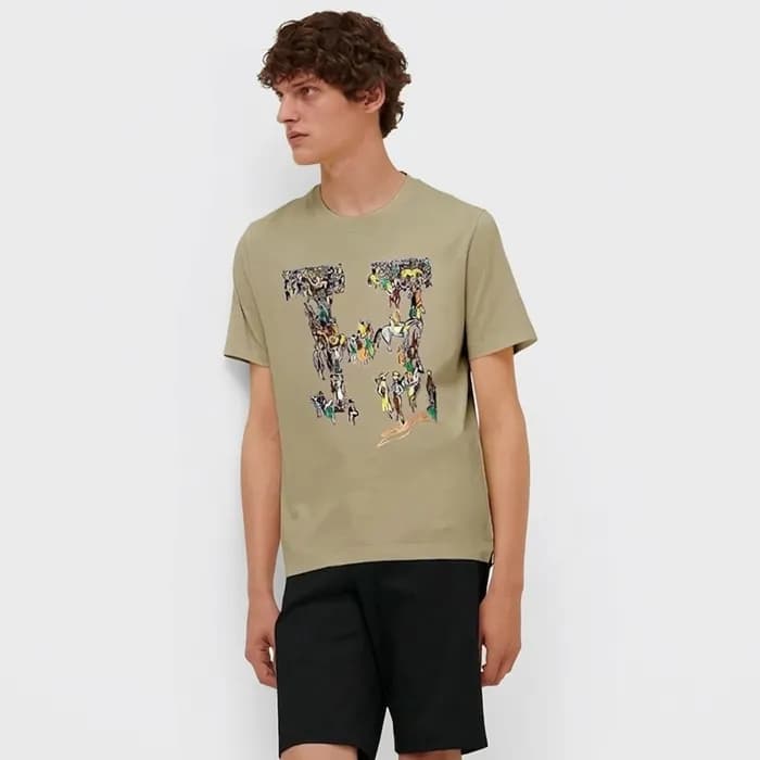 에르메스 남성 라운드 반팔티 - Hermes Mens Round Tshirt - hec13… - 1