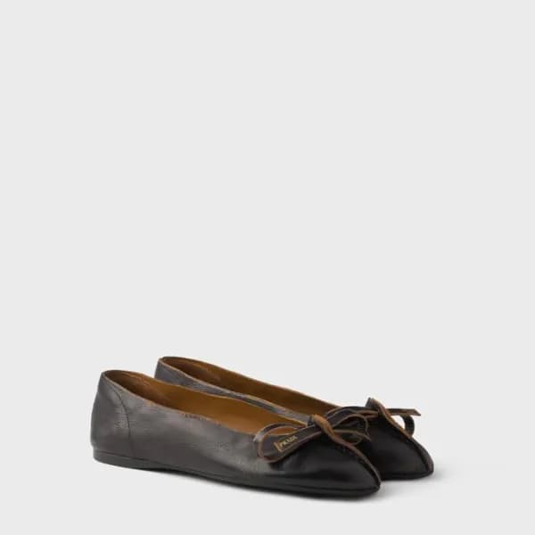 프라다 여성 가죽 발레리나 - Prada Womens Leather Ballerina - … - 1