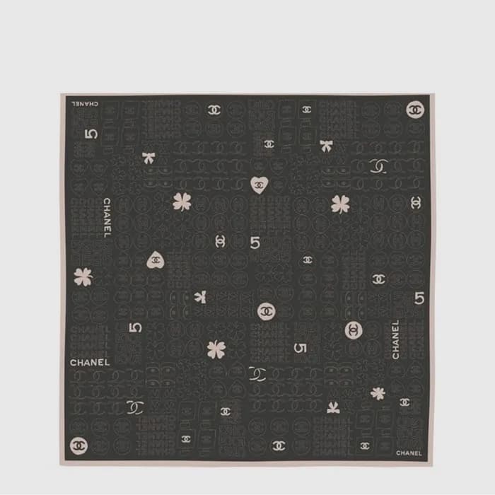 샤넬 여성 미니어처 심볼 자카드 스퀘어 스카프 - Chanel Womens Miniatur… - 1