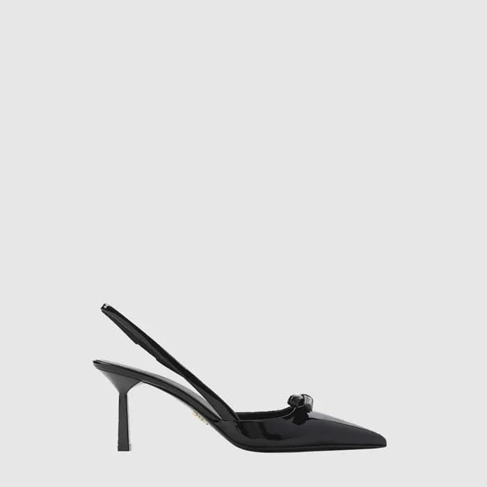 프라다 여성 가죽 리본 로고 펌프스 - Prada Womens Leather Ribbon Logo Pumps - prs14508x