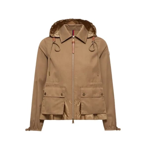 몽클레어 여성 베이지 개버딘 후드 아데니움 재킷 - Moncler Womens Gabardine Hooded Adenium Jacket - moc16585x - 1