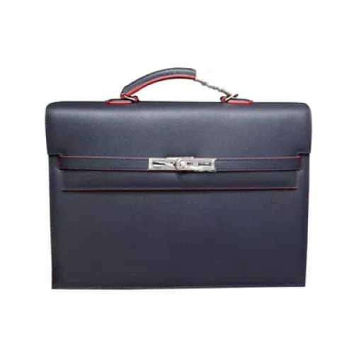 [커스텀급] 에르메스 블루 가죽 남성용 토트백 he0007b - Hermes Blue Me… - 1