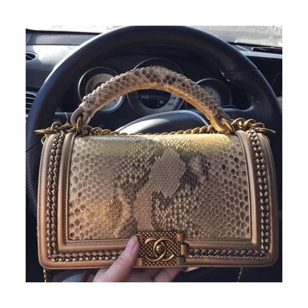 Chanel Leboy Leather Chain Tote Shoulder Bag ,25CM… - 1
