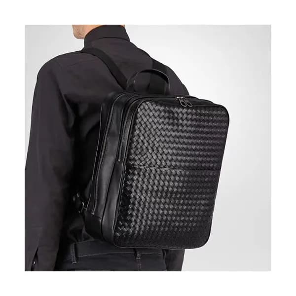 Bottega Veneta Leather Black Back Pack,39cm - 보테가 … - 1