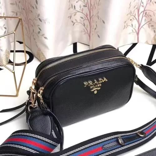 Prada Leather Vitello Phenix Double Zipper Shoulde… - 1