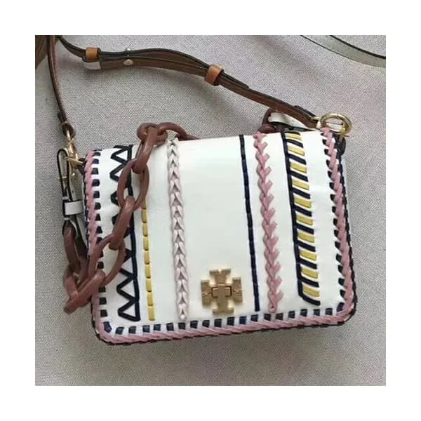 Tory Burch Leather White Kira Whipstitch Double-st… - 1