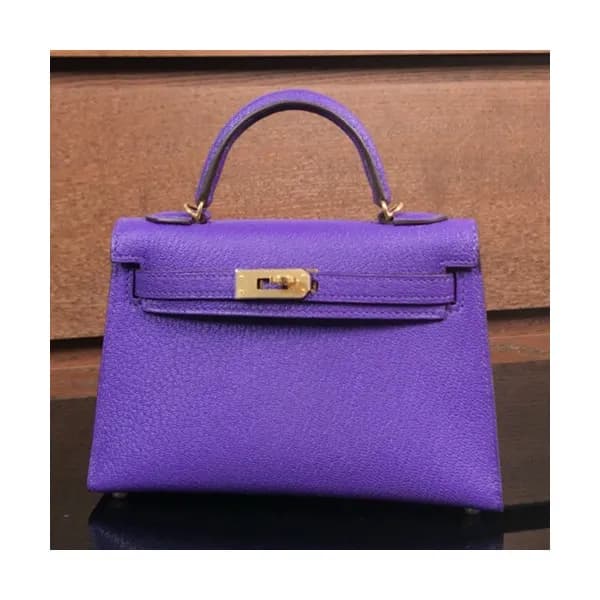 Hermes Mini Kelly 2 Goat Skin Tote Shoulder Bag , … - 1