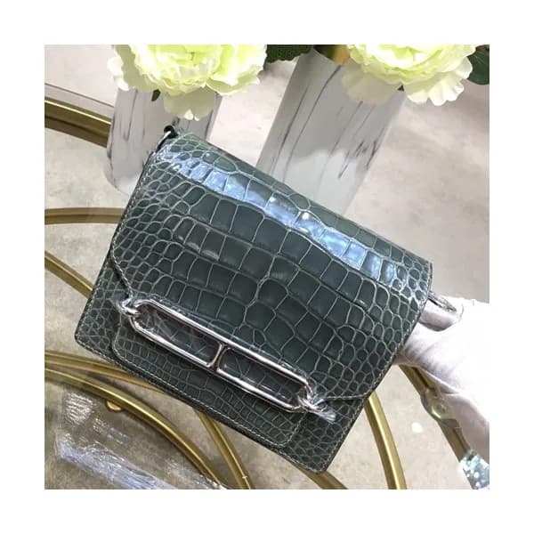 Hermes Roulis Crocodile Leather Shoulder Bag ,19cm… - 1
