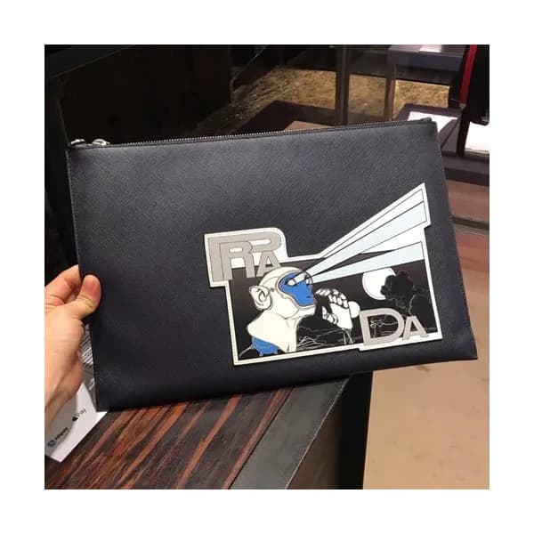 Prada Mens Saffiano Clutch Bag ,36CM - 프라다 사피아노 남성… - 1