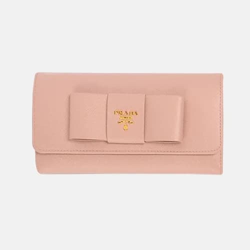 Prada 2019 Womens Saffiano Ribbon Long Wallet 1Ml1… - 1