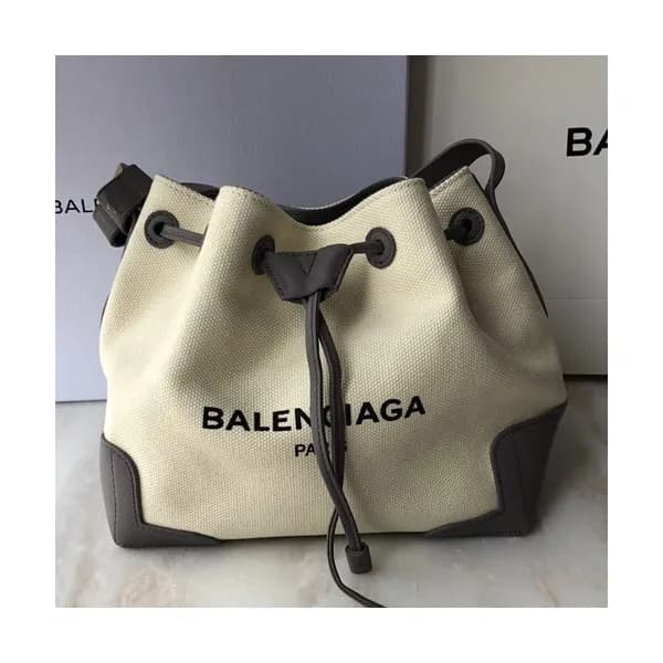 Balenciaga 2019 Canvas & Leather Bucket Shoulder C… - 1