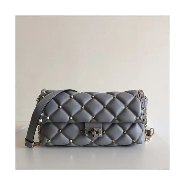 Valentino 2019 Leather Garavani CandyStud Chain Sh… - 1