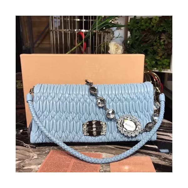 MiuMiu 2019 Matelasse Crystal Tote Shoulder Cross … - 1