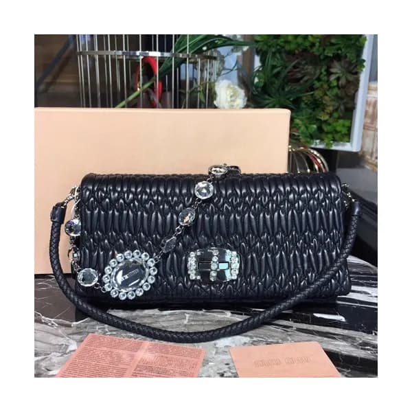 MiuMiu 2019 Matelasse Crystal Tote Shoulder Cross … - 1