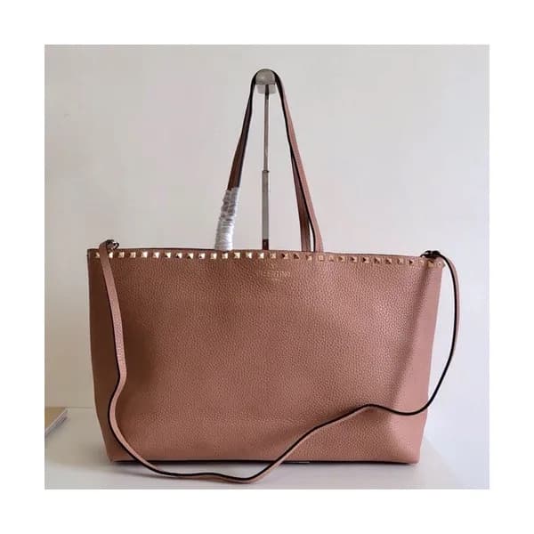 Valentino 2019 Leather Garavani Rockstud Tote Shou… - 1