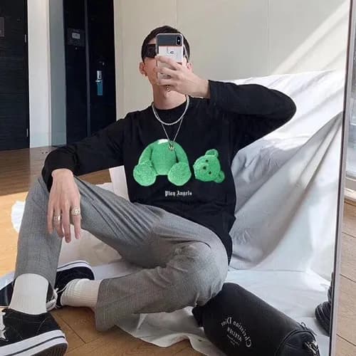 Palm Angels 2019 Mens Logo Cotton Long T Shirt -… - 1