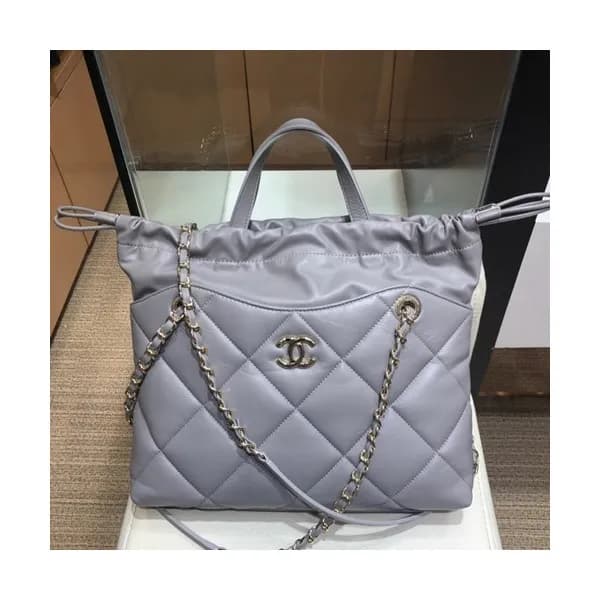 Chanel 2019 Leather Tote Shoulder Shopper Bag ,37C… - 1