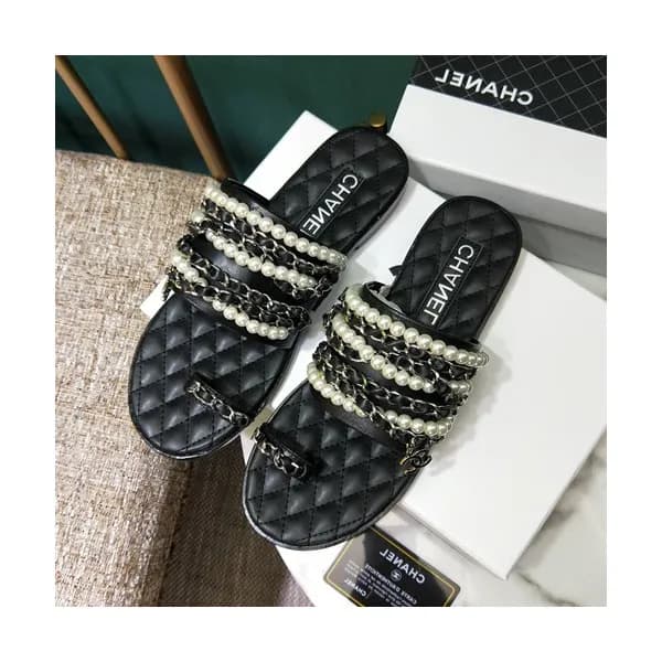 Chanel 2019 Ladies Leather Slipper - 샤넬 2019 여성용 레… - 1