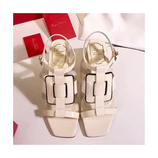 Roger Vivier 2019 Ladies Leather Middle-heel Sanda… - 1