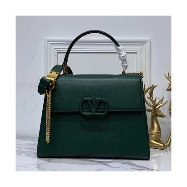 Valentino 2019 Leather Vsling Tote Shoudler Bag,30… - 1