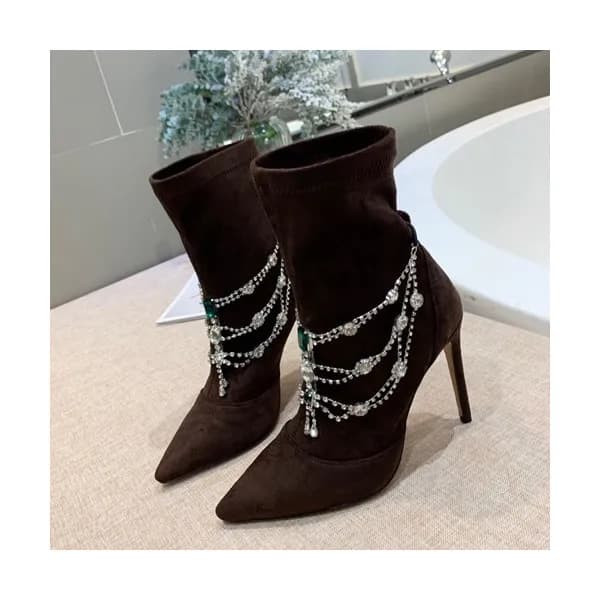 Jimmy Choo 2019 Ladies Suede High Heel Boots - 지미츄… - 1