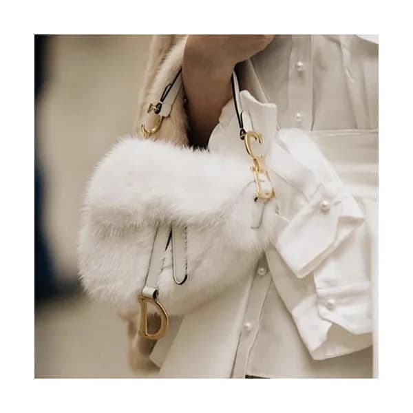 Dior 2020 Mink Fur Saddle Shoulder Bag ,21CM - 디올 … - 1