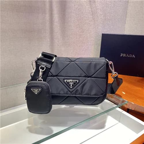 Prada 2021 Women's Nylon Shoulder Bag,21cm,1BD… - 1