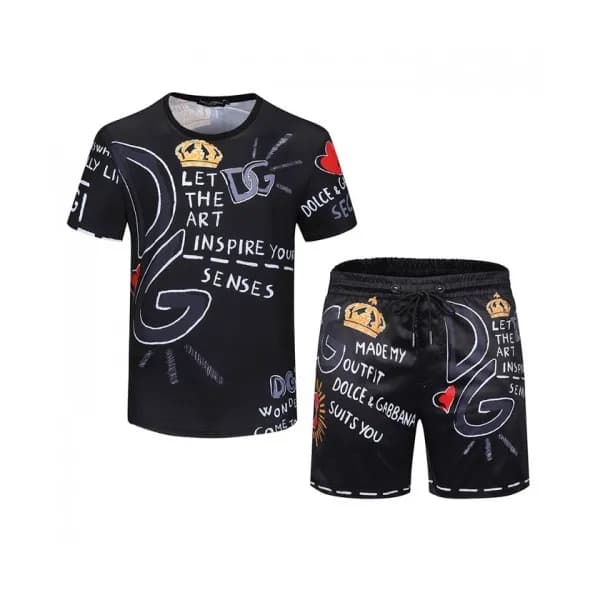 Dolce&Gabbana Mens Casual Training Short Sleeved C… - 1