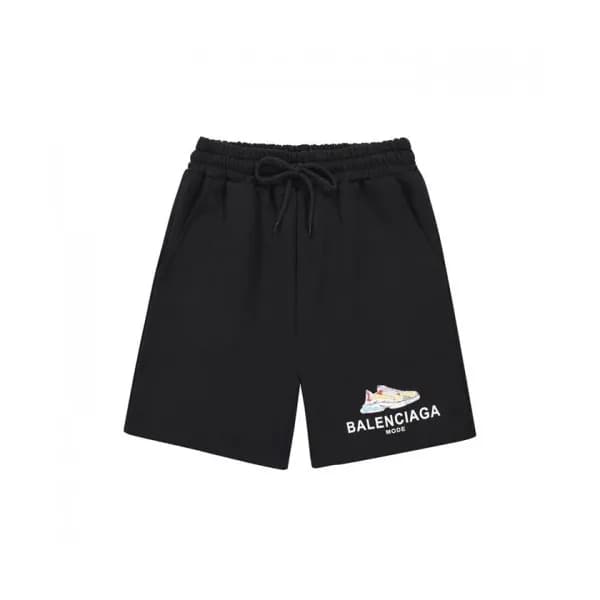 Balenciaga Mens Logo Training Half Pants Black - … - 1