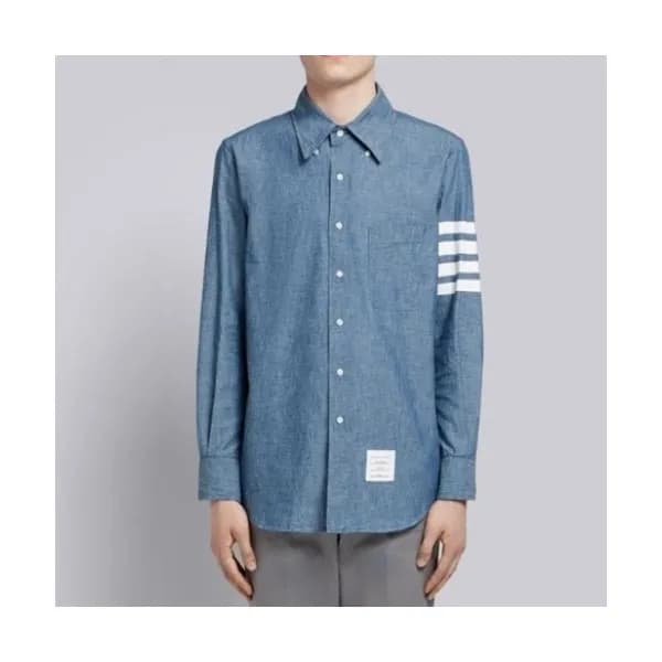 Thom Browne Mens Strap Cotton Tshirts Blue - 톰브라운… - 1