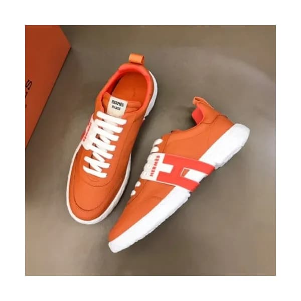 에르메스 남성 모던 레더 스니커즈 Size(240-275) 오렌지 - Hermes Me… - 1