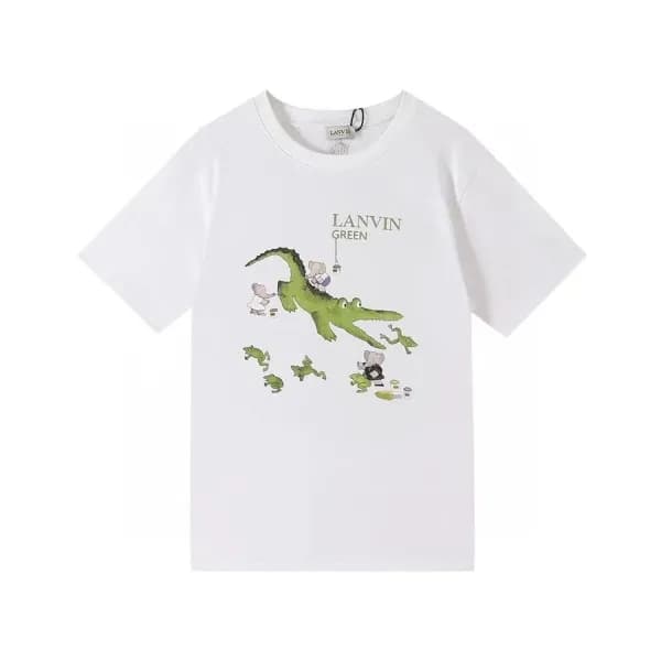 랑방 남성 이니셜 화이트 반팔티 - Mens White Tshirts - lan0022x - 1