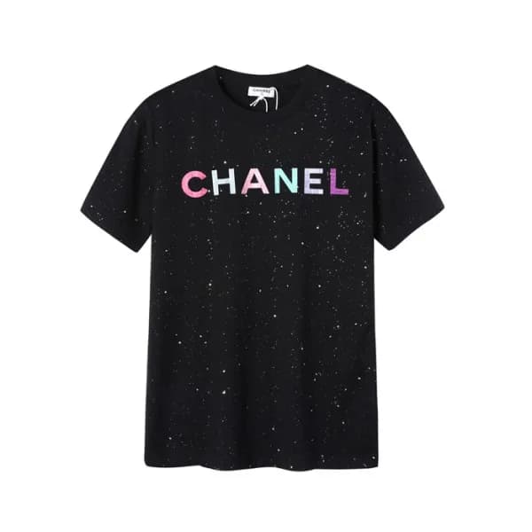 샤넬 남/녀 크루넥 블랙 반팔티 - Unisex Black Tshirts - chl0886… - 1