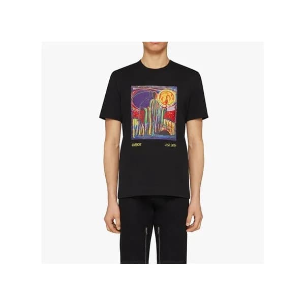 지방시 남성 크루넥 블랙 반팔티 - Mens Black Tshirts - giv0791x - 1